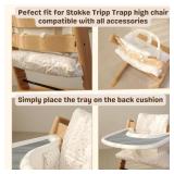 Waterproof & Compatible Stokke Tripp Trapp Cushion Set - Easy to Clean - 100% Cotton Stokke Tripp Trapp High Chair Cushion Set (Little Birdie / 49.5 Counts)