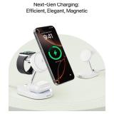 Intoval Fast Charging Station for Magsafe Apple Devices, Wireless Charger for MagSafe iPhones, 3 in 1 Magnetic Charger Stand for iPhone16/15/14/13, Apple Watch & AirPods