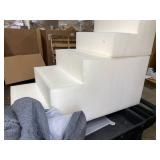 EHEYCIGA Curved Dog Stairs Ramp for High Beds 22.6" H, 5-Step Dog Steps for Small Dogs and Cats, Pet Stairs for High Bed Climbing, Non-Slip Balanced Pet Step Indoor, Grey