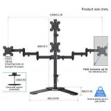 Suptek Quad LED LCD Monitor Stand up Free-Standing Desk Stand Extra Tall 31.5" Pole Heavy Duty Fully Adjustable Mount for 4 (3+1) / Four Screens up to 27 inch (ML6864)