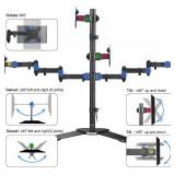 Suptek Quad LED LCD Monitor Stand up Free-Standing Desk Stand Extra Tall 31.5" Pole Heavy Duty Fully Adjustable Mount for 4 (3+1) / Four Screens up to 27 inch (ML6864)