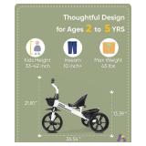 KRIDDO Kids Tricycles for 2-4 Year Olds, Toddler Trike Gift for 24 Months to 4 Years, White