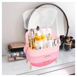 Teen Girls Gift Makeup Organizer,Skincare Organizer Jewelry Storage,Cosmetics Storage and Display Case,Make Up Holders and Organizers for Countertop,Bathroom Organizer (Triple Pink)