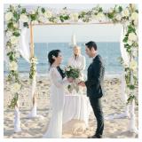 DearHouse 2Pack Artificial Peony Flower Garland - Silk Peony Garland with White Flowers for Wedding Party Table Decoration,6ft/Strand