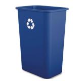Boardwalk Recycling Bin, 10 Gallon Tall Trash Can, Blue Plastic, Indoor, Easy-to-Clean, 20.5" High, Great for Office Or Kitchen Use, Made in The USA