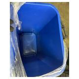 Boardwalk Recycling Bin, 10 Gallon Tall Trash Can, Blue Plastic, Indoor, Easy-to-Clean, 20.5" High, Great for Office Or Kitchen Use, Made in The USA
