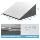 Wedge Pillow for Sleep Apnea, 12 Inch Bed Wedge Pillow for Headboard, Headboard Triangle Pillow Wedge for Acid Reflux, After Surgery, Snoring, Cooling Memory Foam Top, Removable Cover