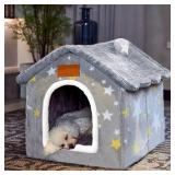 Dog House Indoor Memory Sponge, Foldable Dog House Kennel Bed Mat with Cushion for Small Medium Large Dogs Cats, Winter Warm Cat Nest Puppy Cave Sofa Pet Products (Medium)