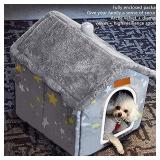Dog House Indoor Memory Sponge, Foldable Dog House Kennel Bed Mat with Cushion for Small Medium Large Dogs Cats, Winter Warm Cat Nest Puppy Cave Sofa Pet Products (Medium)
