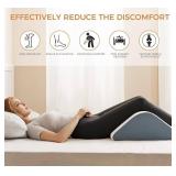 Knee Wedge Pillow for Post-Surgery Recovery-Leg Elevation Support for Sleep Position, Alleviating Lower Back & Hip Pain Enhancing Circulation in Ankles Legs Triangle Pillow with Removable Cover