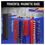HORUSDY 8-Piece Magnetic Socket Organizer Set, Magnet Socket Holder, 1/4", 3/8", 1/2" Socket Holds 199 Pieces Magnetic Trays. (8-Piece Organizer Set)