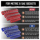 HORUSDY 8-Piece Magnetic Socket Organizer Set, Magnet Socket Holder, 1/4", 3/8", 1/2" Socket Holds 199 Pieces Magnetic Trays. (8-Piece Organizer Set)