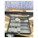 SONGMICS 16-Slot Watch Box, Lockable Storage Case With Glass Lid, Valentine