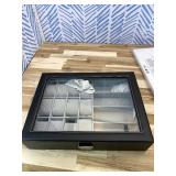 SONGMICS 16-Slot Watch Box, Lockable Storage Case With Glass Lid, Valentine