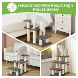 Pawque Dog Stairs & Cat Scratching Post Pet Steps for High Beds Couch, High-Strength Boards Holds up to 150 lbs for Indoor Small Cats Kittens Dogs Climbing Playing, 3 Combination Options, 3 Steps-Grey