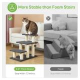 Pawque Dog Stairs & Cat Scratching Post Pet Steps for High Beds Couch, High-Strength Boards Holds up to 150 lbs for Indoor Small Cats Kittens Dogs Climbing Playing, 3 Combination Options, 3 Steps-Grey