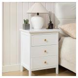 YIGOBUY 3 Drawer Nightstand White Side Table 19" Bedroom Night Stands End Table for Living Room Bedroom with Storage 1 Set Furniture | Bedroom, Living Room, Bedroom, Storage, Furniture