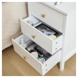 YIGOBUY 3 Drawer Nightstand White Side Table 19" Bedroom Night Stands End Table for Living Room Bedroom with Storage 1 Set Furniture | Bedroom, Living Room, Bedroom, Storage, Furniture