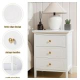 YIGOBUY 3 Drawer Nightstand White Side Table 19" Bedroom Night Stands End Table for Living Room Bedroom with Storage 1 Set Furniture | Bedroom, Living Room, Bedroom, Storage, Furniture