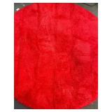 Soft Fluffy Round Area Rug, Cozy Plush Shaggy Circle Carpet for Living Room Bedroom Home D cor Red 5.9 Feet