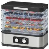 Food Dehydrator Machine for Jerky, 5 Stackable BPA-Free Trays with Temperature Control, 250W Small Dehydrator for Fruit, Beef and Deer Jerky, Mushroom, Herbs, Recipe Included, 72H Max
