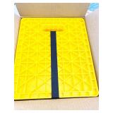 ROBLOCK Large RV Jack Stabilizer Pads,Sinking Resistant Stackable Camper Stabilizer Pads with Easy-Grip Handle and Handy Strap, Easy Storage & Organization, Yellow 4 Pack 14" x 12"