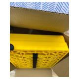 ROBLOCK Large RV Jack Stabilizer Pads,Sinking Resistant Stackable Camper Stabilizer Pads with Easy-Grip Handle and Handy Strap, Easy Storage & Organization, Yellow 4 Pack 14" x 12"