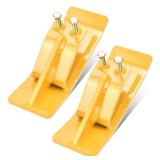 Tractor Bucket Protector(Upgraded Version), 2 Pcs Ski Edge Protector, Turf Tamer Skid Protector with Grade8.8 Double Lock Nuts and Bolts, Heavy Duty Steel for Snow Removal Spreading Gravel,Yellow