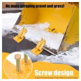 Tractor Bucket Protector(Upgraded Version), 2 Pcs Ski Edge Protector, Turf Tamer Skid Protector with Grade8.8 Double Lock Nuts and Bolts, Heavy Duty Steel for Snow Removal Spreading Gravel,Yellow