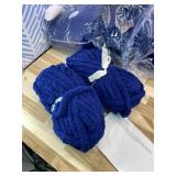 8 Pack Chunky Yarn for Hand Knitting - #10 Super Bulky Chenille Yarn, Fluffy Jumbo for Thick Hand-Knit Blankets, Scarves 25 Yds 7.94 Oz Each Skein (8, Navy Blue)