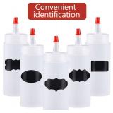 Squeeze Bottle, Shekure 30Pcs 4 Oz Premium Food Grade Plastic Bottles with Squeeze Top Caps Include 2 Labels and 1 Pen for Icing Cookie Decorating Sauces Condiments Arts Crafts BPA Free