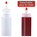 Squeeze Bottle, Shekure 30Pcs 4 Oz Premium Food Grade Plastic Bottles with Squeeze Top Caps Include 2 Labels and 1 Pen for Icing Cookie Decorating Sauces Condiments Arts Crafts BPA Free