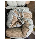 Non Slip Chair Cushions for Dining Chairs Set of 4 Kitchen Chair Cushions 18"x18"x3" Turfted Chair Pads Comfortable and Soft Seat Cushion with Ties, Aqua Blue