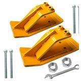 Tractor Bucket Protector,Double Lock Nuts and Bolts Anti-Slip Protector,2 Ski Side Protector,for Snow and Gravel Remova Yellow