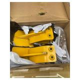 Tractor Bucket Protector,Double Lock Nuts and Bolts Anti-Slip Protector,2 Ski Side Protector,for Snow and Gravel Remova Yellow