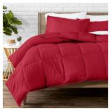 Bare Home Comforter Set - Queen Size - Ultra-Soft - Goose Down Alternative - Premium 1800 Series - All Season Warmth (Queen, Red)