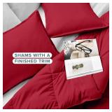 Bare Home Comforter Set - Queen Size - Ultra-Soft - Goose Down Alternative - Premium 1800 Series - All Season Warmth (Queen, Red)
