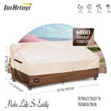 3-Seater Outdoor Furniture Covers Waterproof,76"Wx32"Dx31"H Inches Outdoor Couch Cover, Heavy Duty Patio Furniture Covers,Beige&Brown