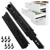 ToBeGreat 1 Pair Side Mount Drawer Slides Rails 10 Inch 100 LB Load Capacity, Full Extension Ball Bearing Metal Replacement Dresser Runners Cabinet Trash Can Slider Kitchen Glides (Black,254mm)