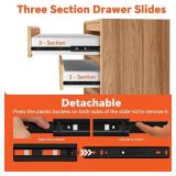 ToBeGreat 1 Pair Side Mount Drawer Slides Rails 10 Inch 100 LB Load Capacity, Full Extension Ball Bearing Metal Replacement Dresser Runners Cabinet Trash Can Slider Kitchen Glides (Black,254mm)