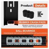 ToBeGreat 1 Pair Side Mount Drawer Slides Rails 10 Inch 100 LB Load Capacity, Full Extension Ball Bearing Metal Replacement Dresser Runners Cabinet Trash Can Slider Kitchen Glides (Black,254mm)