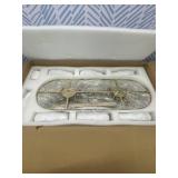 Retails for $380! Gold Crystal Chandelier Rectangular Pendant Lighting 8-Light Crystal Chandeliers for Kitchen Island Cloud Glass 2-Tier Light Fixture for Dining Room, Living Room, Kitchen