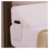 Homemate Twin Size 39"x10"x6" Bed Wedge Pillow Stopper - Bed Gap Filler(0-8") - Headboard Pillow - Triangle Bloster Pillow Wedges - White