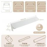 Homemate Twin Size 39"x10"x6" Bed Wedge Pillow Stopper - Bed Gap Filler(0-8") - Headboard Pillow - Triangle Bloster Pillow Wedges - White