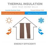 RYB HOME 3-in-1 Soundproof - Blackout - Thermal Insulation Living Room Divider Curtains, Large Bay Window Curtains for Bedroom Theatre Office Backdrop, Mocha, W 62 x L 95 inches, 2 Panels