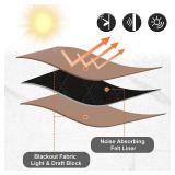 RYB HOME 3-in-1 Soundproof - Blackout - Thermal Insulation Living Room Divider Curtains, Large Bay Window Curtains for Bedroom Theatre Office Backdrop, Mocha, W 62 x L 95 inches, 2 Panels