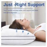 Premium Pillows Queen Size Set of 2, Fluffy and Supportive 7D Down Alternative Bed Pillows, Luxury Soft Hotel Quality Gusseted Pillow for Side Back Stomach Sleepers, Relief Neck Head and Shoulder Pain