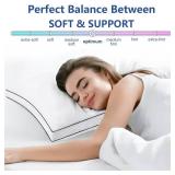 Premium Pillows Queen Size Set of 2, Fluffy and Supportive 7D Down Alternative Bed Pillows, Luxury Soft Hotel Quality Gusseted Pillow for Side Back Stomach Sleepers, Relief Neck Head and Shoulder Pain