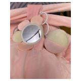 ANGELBLISS 5 in 1 Baby Play Gym Mat, Reversible Tummy Time Mat with 5 Sensory Toys for Stage-Based Developmental, Thick & Large Baby Activity Center from Newborn to Toddler (Pink)