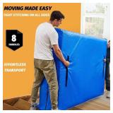 Mattress Bags for Moving, BETU Mattress Protector Waterproof Mattress Cover Queen Size Storage Bags with 8 Heavy-Duty Handles and Zipper for Bed Extra Thick Large Reusable (82"x62"x15" Blue)